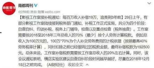 明星网红补缴税款案例,税务合规警示录